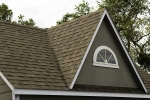 An asphalt shingle roof system on a residential home
